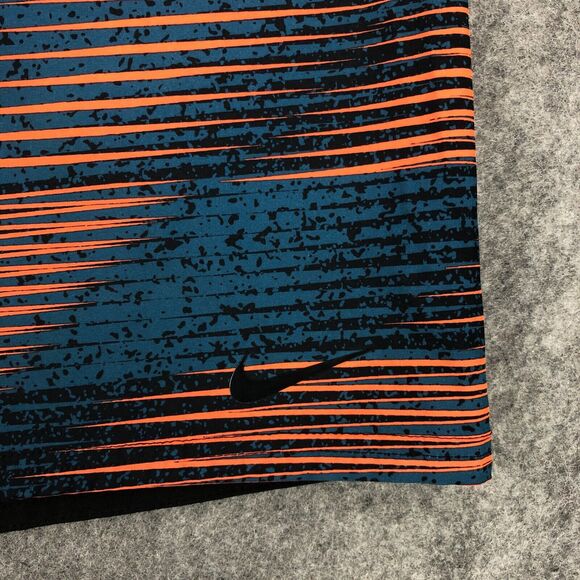 Nike Mens Board Shorts 36 Blue Orange Striped Drawstring Closure Swim Trunks - Picture 7 of 12